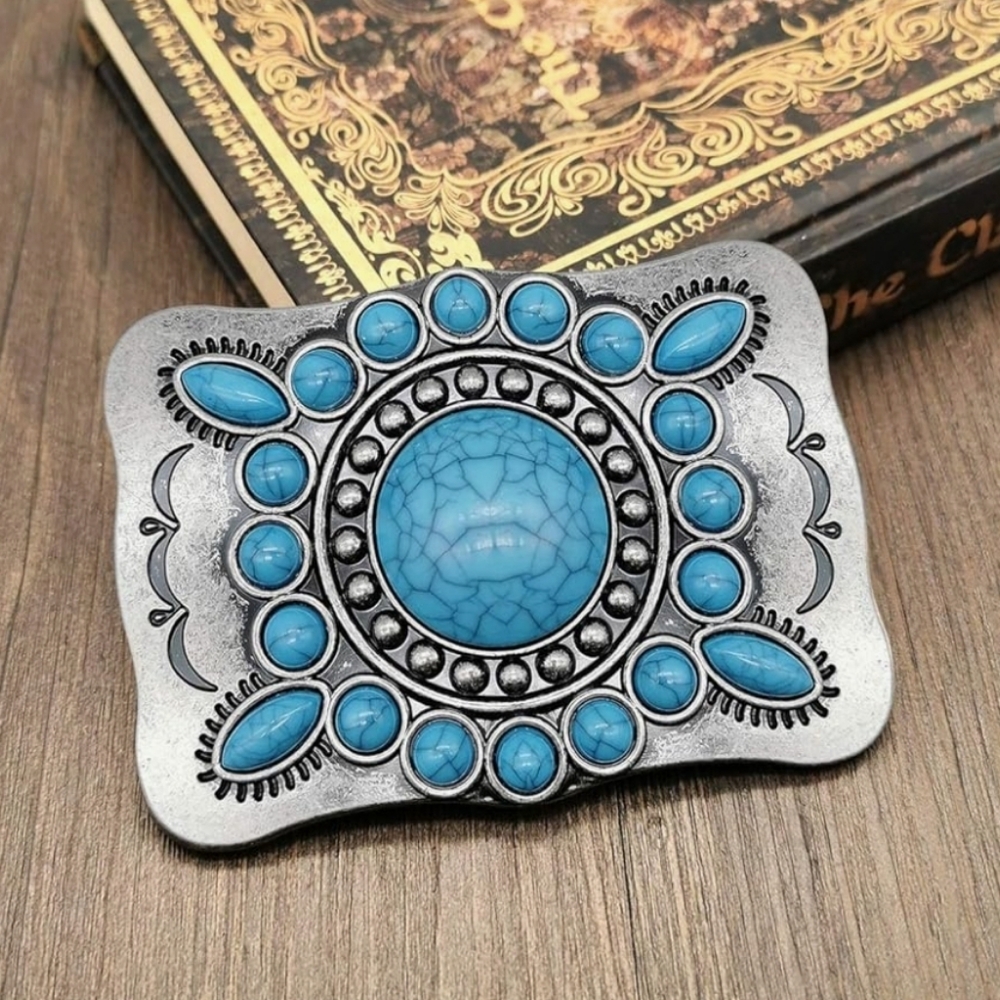 Turqouise Blue Color Belt Buckle New